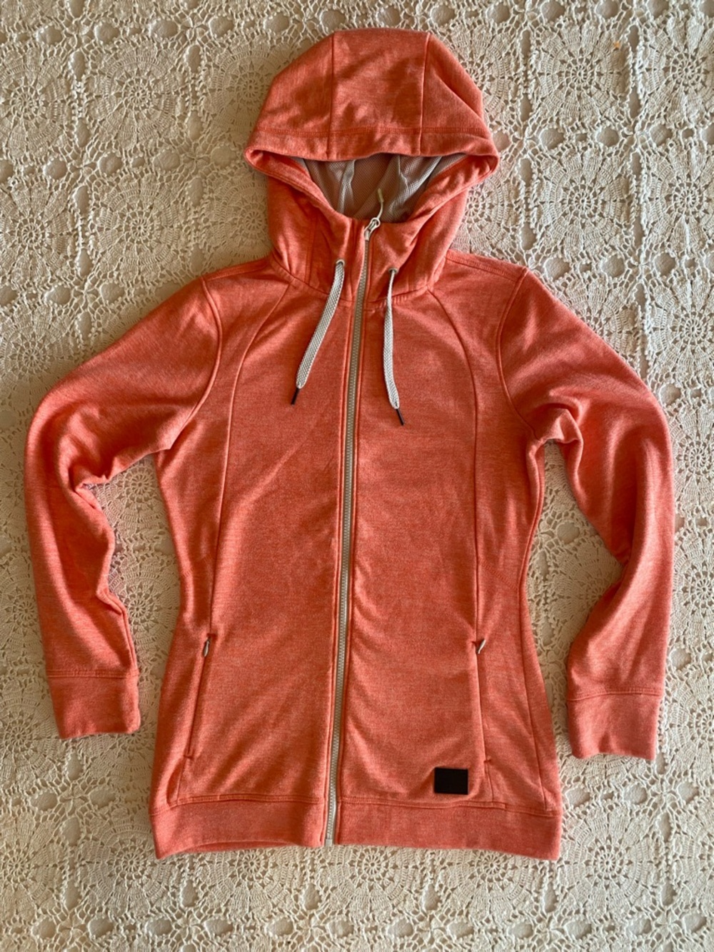 O’NEIL ZIP UP HOODIE WOMEN'S SIZE SMALL Y2K SURFER SKATER  LT ORANGE